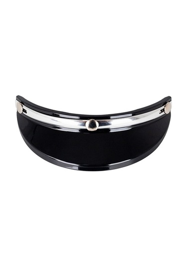 Fortunelane My02 Motosiklet Kaskı 3/4 Siperlik, Retro Güneş Koruma, Siyah Gümüş Renk