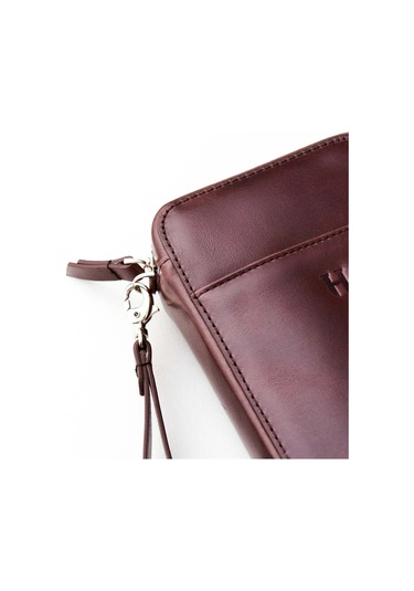 Carlye Hakiki Deri Kahve Uniseks Ön Cepli Bileklikli Fermuarlı Rfid Korumalı Çanta Kahverengi