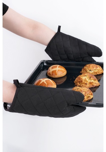 Yanmaz Ve Isıya Dayanıklı Fırın Eldiveni 2 Eldiven Siyah