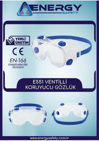 Energy Safety E551 Ventilli Koruyucu Gözlük İş Güvenliği Gözlüğü