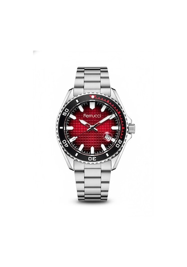 Ferrucci Erkek Kol Saati Gümüş Ve Siyah Renk, Siyah Kadran - Şık Metal Kordon, 2 Yıl Garantili Metalik