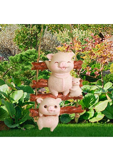 Suntek Asılı Halatlı Domuz Heykelciği Bahçe İç Mekan