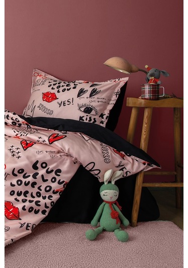 Xoxo 210 Tc 83 Tel Dijital Pamuk Saten Tek Kişilik Nevresim Takımı Çok Renkli