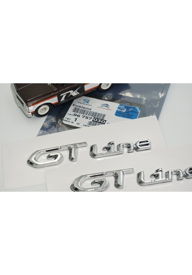 Dk Tuning Gt Line Çamurluk Yanı Krom Metal Yazı Logo Amblem Seti Peugeot İle Uyumlu Bagaj Arma