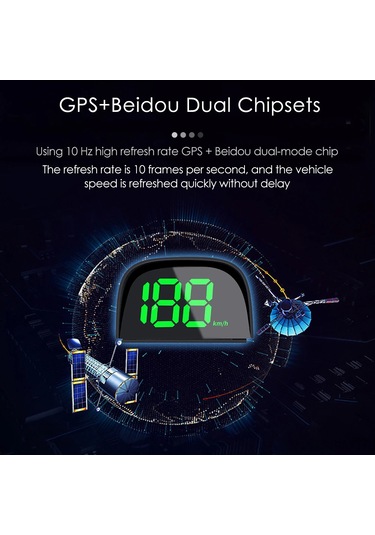 Maiyame Araba Genel Hud, Gps/beidou İle Canlı Hız Gösterici, Usb Beslemeli Beyaz Versiyon Mph Mil