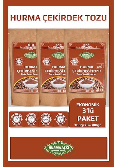Hurma Aşkı Hurma Çekirdeği Tozu 100gr.x3 300gr