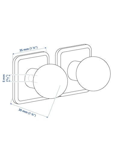 Ikea Sörbyn Topuz, Krom Kaplama, 25 Mm, 2 Adet Gümüş