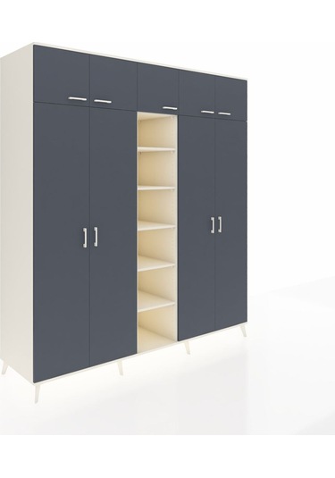 Kronos Dolap 18 Raflı 9 Kapaklı 220x59x243 Aytaşı-antrasit/aytaşı Antrasıt/aytası