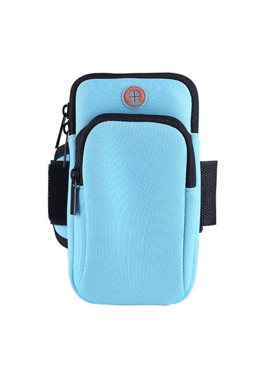 Mavi Açık Spor Çanta Kol Çantası Kol Bandı Cep Telefonları Tuşları Spor Salonu Tarzı Koşu Tutucu Çanta Koşu Spor Salonu