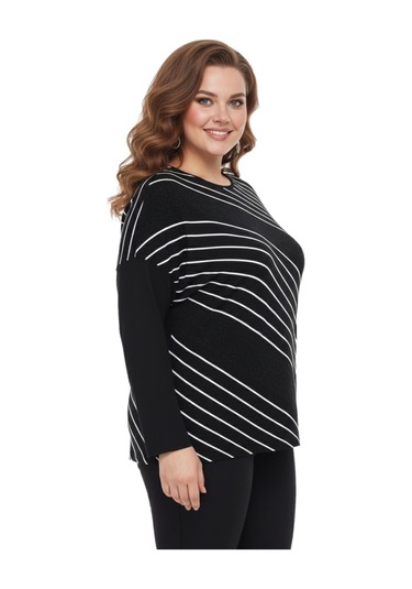 Wearon Kadın Siyah Sıfır Yaka Taşlı Bluz Bgl-st05157 Siyah