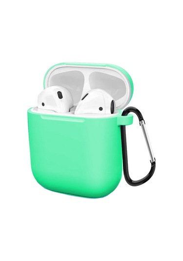 Airpods İle Uyumlu Düz Silikon Kılıf Yeşil Yeşil