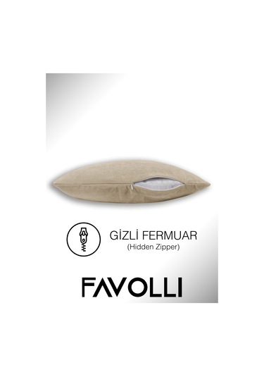 Br Favolli Kadife Dokulu Pastel Grisi Kırlent Kılıfı Dream Serisi Punch Için Uygun Gizli Fermuar Pastel Grisi