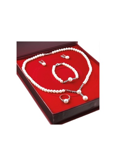 Chavin Inci Rose Gümüş Kolye Küpe Bileklik Yüzük Takım Set Ds43