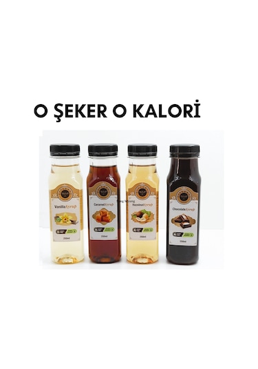 Esperado Şekersiz Karamel + Vanilya + Çikolata + Fındık Şurubu 4 x 250 ML