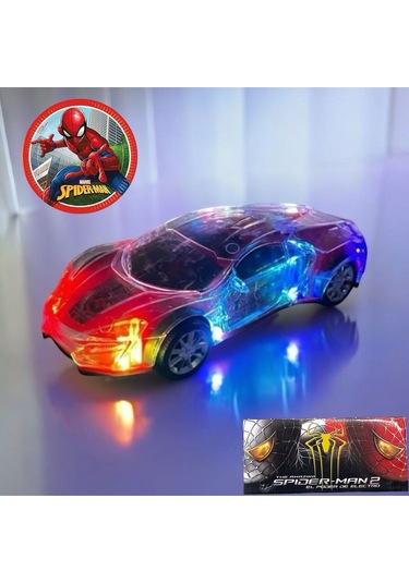 Spiderman Işıklı Sesli Çarp Dön Oyuncak Araba 25 Cm