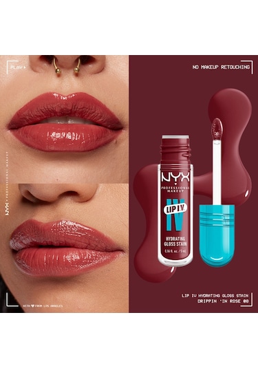 Nyx Lıp I.v. Vitamin İçeren Parlatıcı + Tint - 08 Drippin' In Ros 08