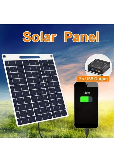 Xuweiwei 1 Adet 10w Polikristal Silikon Güneş Paneli Monokristal 3w Taşınabilir Enerji Şarj Cihazı Usb Kablosuz Araç Seyahat Telefon Tablet Fan