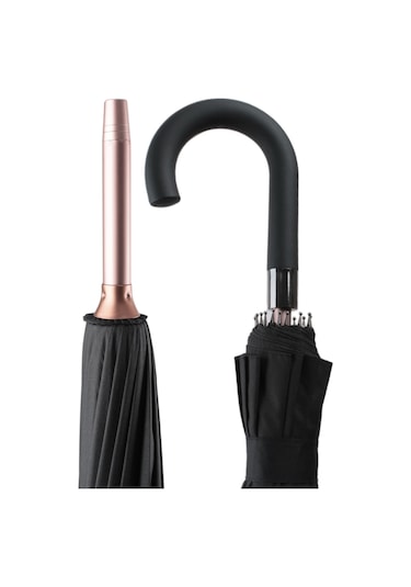 Marlux 16 Telli Fiberglass Kırılmaz Rüzgar Korumalı Lüx Premium Şemsiye Mar10141 - Siyah