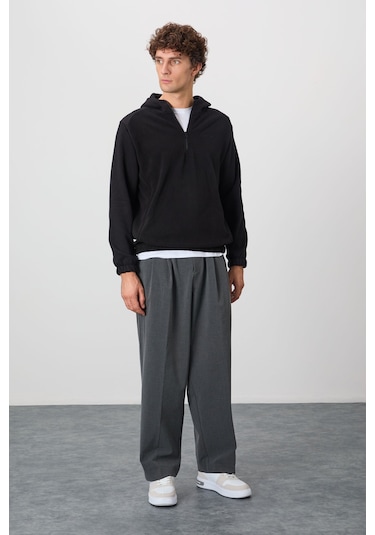 Tommy Life Ruby Siyah Standart Kalıp Polar Erkek Sweatshirt - 88300 Siyah