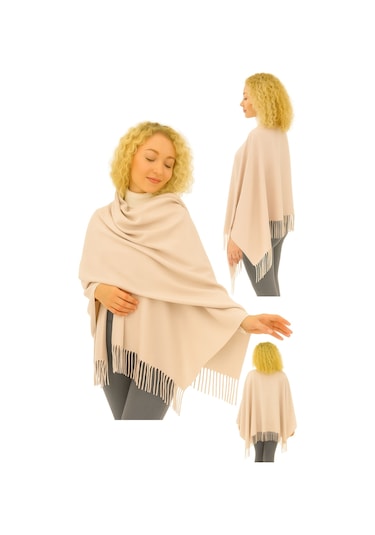 1 Adet Kadın Büyük Bedene Uygun Ekstra Yumuşak Dokulu Püskül Detaylı Kışlık Atkı Omuz Şalı Açık Bej 1 Adet Kadın Büyük Bedene Uygun Ekstra Yumuşak Dokulu Püskül Detaylı Kışlık Atkı Omuz Şalı Açık Bej