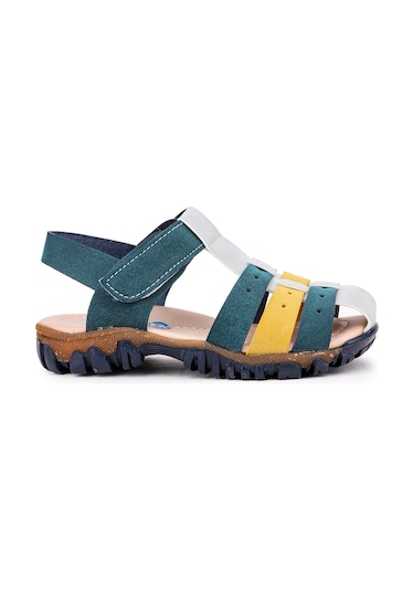 Kiko Kids Erkek Çocuk Sandalet Arz 2356 Petrol - Sarı