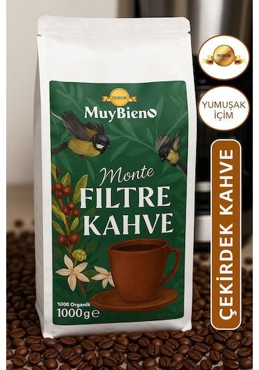 Premium Monte Filtre 1000 Gr Çekirdek Kahve Çekirdek Kahve