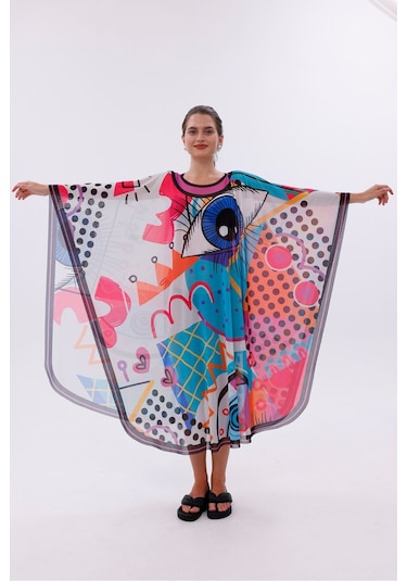 Tarzını Seç Kimono Pareo - Tesettür Pareo - Fethiye Model 240x135 Cm Çok Renkli
