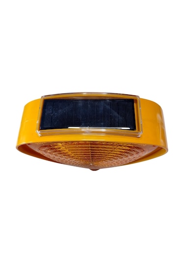 İleri Trafik Solar Flaşörlü Üçgen Ledli Lamba Sarı-3389