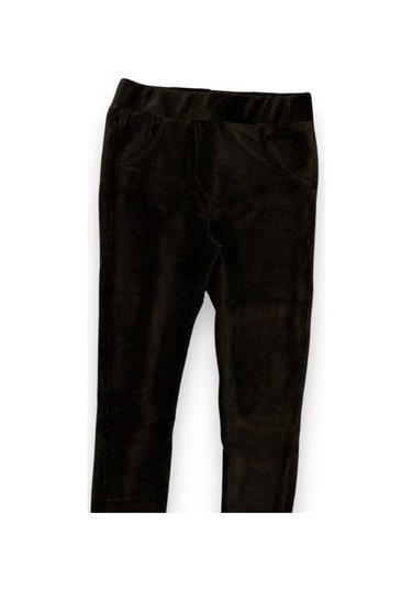 Kız Çocuk Kadife Fitilli Tayt-15032 SiYAH