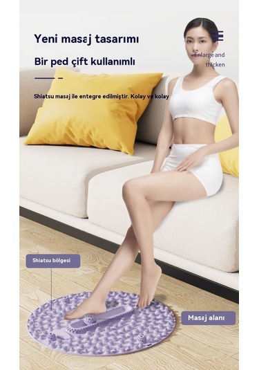 Soulader Evde Rahatlatıcı Yoga Ve Ayak Masajı İçin Çift Parça 55 Cm Terapi Pedi Gri