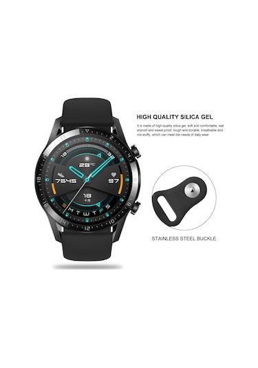 Huawei Watch Gt1 Gt2 Gt3 46 Mm Sport Yumuşak Silikon Kordon Kayış (424969018)