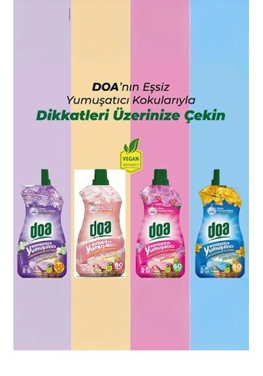 Doa Konsantre Çamaşır Yumuşatıcı Lilyum Lotus 1500 Ml X 2 Adet 2'li Set