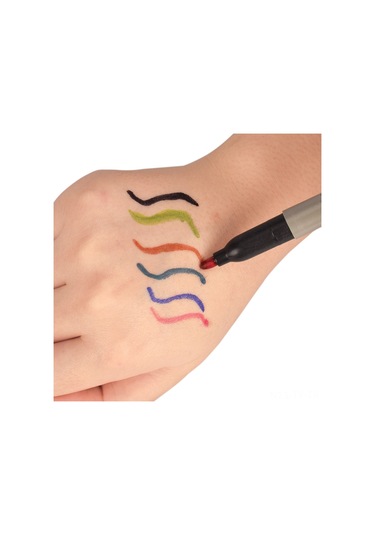 Teltree 12 Renkli Su Geçirmez Dövme Kalemi - Hızlı Kuruyan Cilt Tasarımı İçin