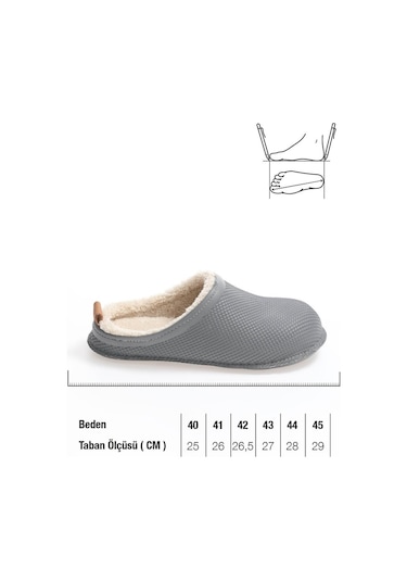Gezer Kışlık Islak Zemin Erkek Terlik (554652433) Gri