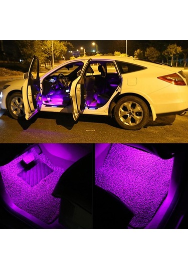 jmsstore 4 Adet Dekoratif Atmosfer Lambaları Araba İç Işık Uzaktan Kumanda İle 12v