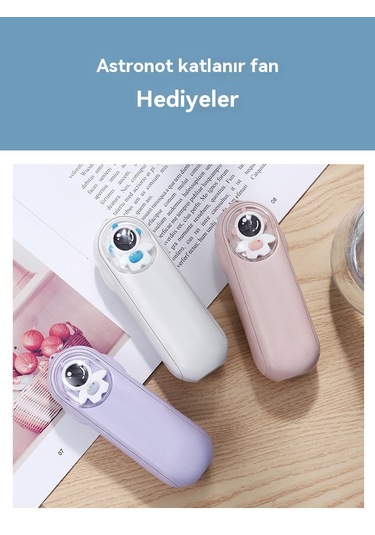 Aurora Usb Şarj Edilebilir Katlanır Küçük Fan Mor