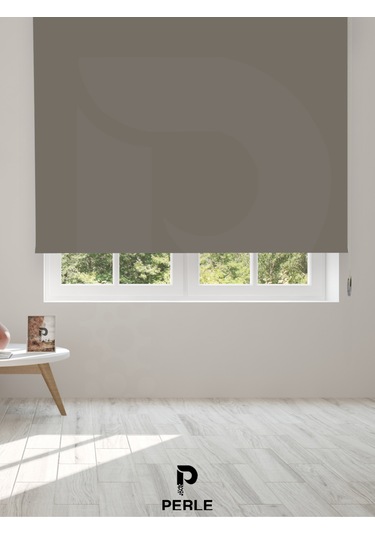 Br Perle Home Koyu Gri Rengi Düz Mekanize Stor Perde Yüksek Kalite Metropol Serisi Koyu Gri