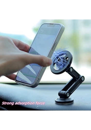 Willowhaven Siyah 1 Adet Araç Telefon Tutucu 360 Derece Dönebilir Güçlü Mıknatıslı Universal 4-7 İnç