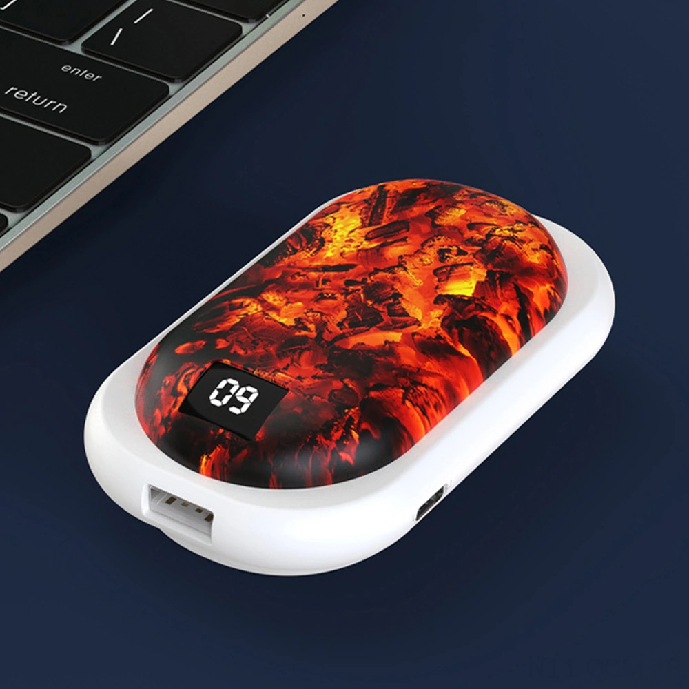 Qingmipy Usb Şarjlı 3 Seviye Isıtma Eli Isıtıcı 5000mah Power Bank Içinli Taşınabilir Mini Isıtıcı Kış Hediyesi Beyaz