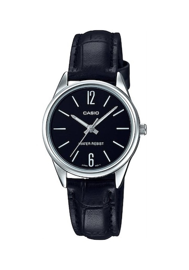 Casio Ltp-v005l-1budf Quartz Deri Siyah 28 Mm Kadın Kol Saati Gri