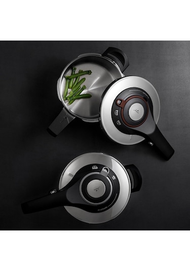 Jumbo Procook Siyah Açık Gri Paslanmaz Çelik 6 L Düdüklü Tencere Gri - Siyah