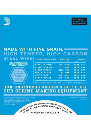 D'addario Exl110w 3rd Wound Elektro Gitar Teli 10-46