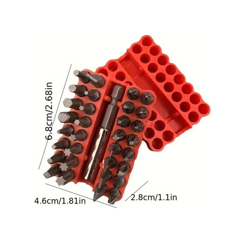 Trendooze 33 Parça Tornavida Ucu Seti Manyetik Tornavida Bits Torx Hex Star Çubuk