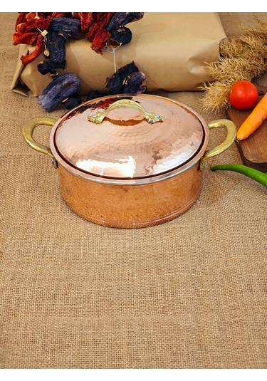 Modabakır Pilav Tenceresi Bakır 20 Cm 2500 Ml Model:55 Metalik