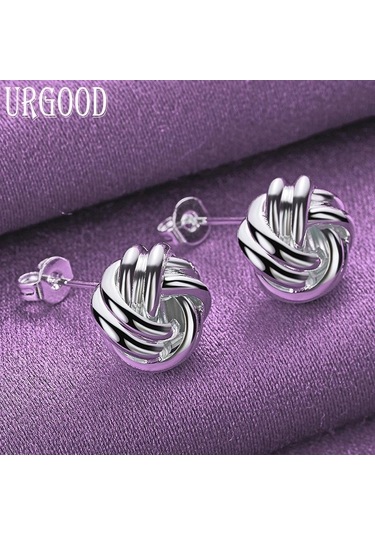 925 Ayar Gümüş Dokuma Küpe Parti Hediyeleri Moda Takı