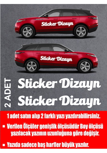 Kişiye Özel Yazı - 2 Adet Isim Soyisim Yazı - Araba - Oto - Araç -motosiklet - Karavan Sticker Etiket 00096 15 Cm