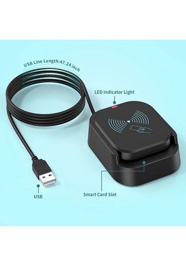 Elmpaly Usb Akıllı Kart Okuyucu Nfc Yazıcı Sd Kart Yuvası Linux Uyumlu