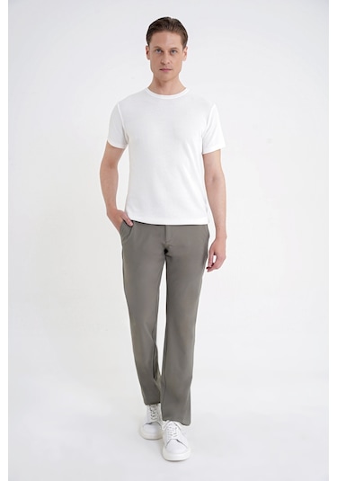 Efor Comfort Fit Rayon Karışımlı Ekru Bisiklet Yaka Tişört Ts 925