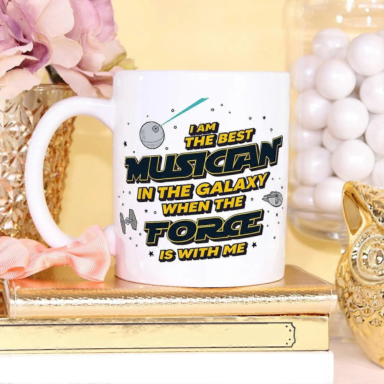 Müzisyen Kupa Galaksinin En İyisi Güç Benimle İş Arkadaşlarına Komik  Seramik 33 Cl Kupa