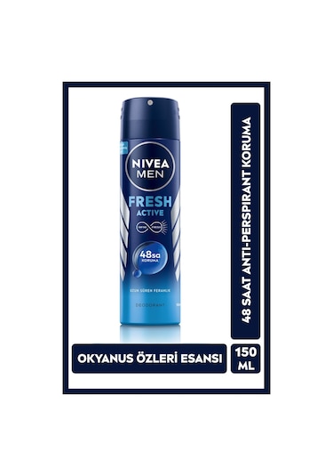 Nivea Men Fresh Active Pudrasız Erkek Sprey Deodorant 150 ML